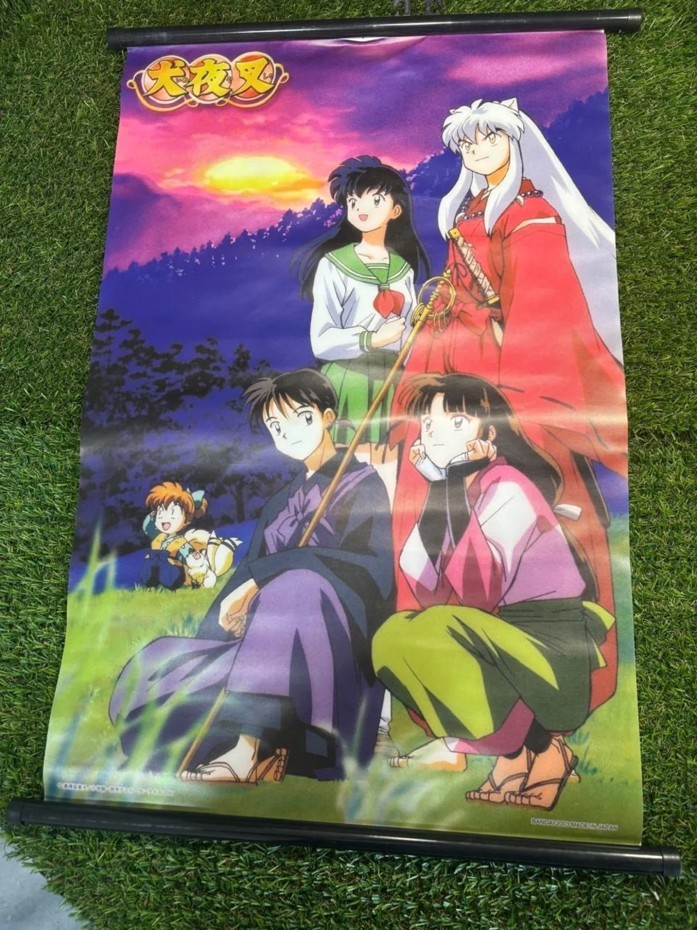 Vintage Inuyasha Wall Scroll Anime Fabric Poster Bandai 2003 Made in Japan 16x24